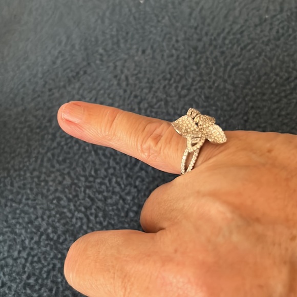 Stunning 925 Sterling Silver 14k White Gold Plated AAA White Baguette CZ Ring - Picture 5 of 8